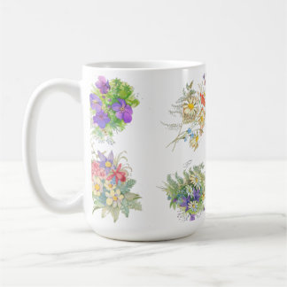 Waterverf bos bloemen patroon koffiemok