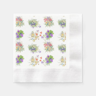 Waterverf bos bloemen patroon servet