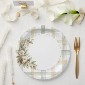 Waterverf Bos Bloemen Plaid Papieren Bordje