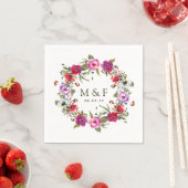 Waterverf bos bloemenbruiloft servet (Insitu)