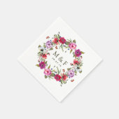 Waterverf bos bloemenbruiloft servet (Hoek)