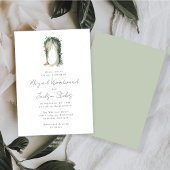 Waterverf Bos Boog Groen Bruiloft Uitnodiging