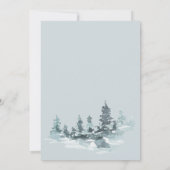 Waterverf bos bos pijnbomen bruiloft kaart (Achterkant)