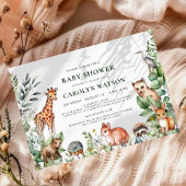 Waterverf bos bosdieren Baby shower Kaart