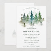 Waterverf bos bosdieren Baby shower Kaart (Voorkant / Achterkant)