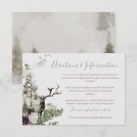 Waterverf bos Bosgebergte Weddenschappen info Informatiekaartje (Voorkant / Achterkant)