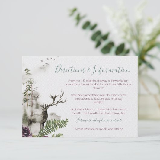 Waterverf bos Bosgebergte Weddenschappen info Informatiekaartje (Staand voorkant)