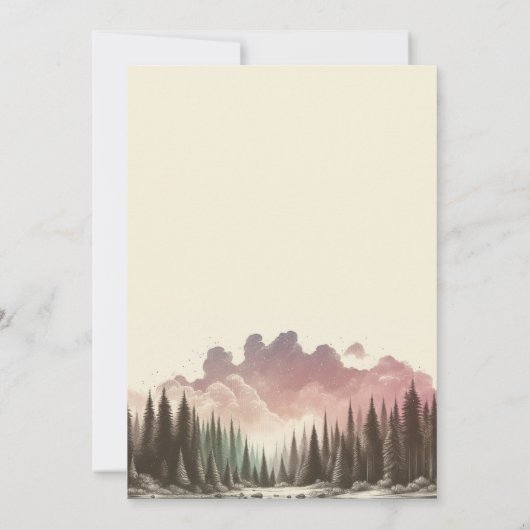 Waterverf Bos Bruiloft Kaart (Achterkant)