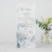 Waterverf bos Bruiloft Menu Kaart (Staand voorkant)