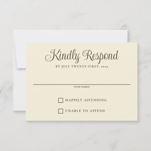 Waterverf Bos Bruiloft RSVP Kaartje (Voorkant)