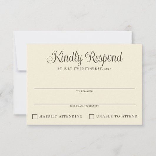 Waterverf Bos Bruiloft RSVP Kaartje (Voorkant)