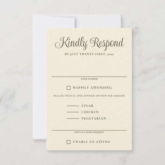 Waterverf Bos Bruiloft RSVP Kaartje (Voorkant)