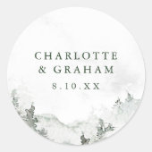 Waterverf Bos Bruiloft Sticker (Voorkant)