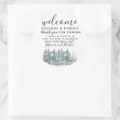 Waterverf Bos Bruiloft Welkom gunst dank u Ronde Sticker (Tas)