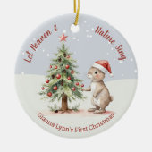 Waterverf Bos Dieren Foto Keramisch Ornament (Voorkant)