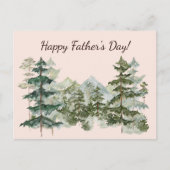 Waterverf Bos en berg Rustieke Vaders Dag Briefkaart (Voorkant)