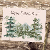 Waterverf Bos en berg Rustieke Vaders Dag Briefkaart