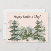 Waterverf Bos en berg Rustieke Vaders Dag Kaart (Voorkant)