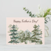 Waterverf Bos en berg Rustieke Vaders Dag Kaart (Staand voorkant)