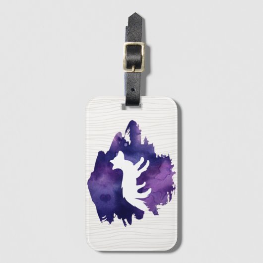 Waterverf bos Fox Bagagelabel (Voorkant (verticaal))