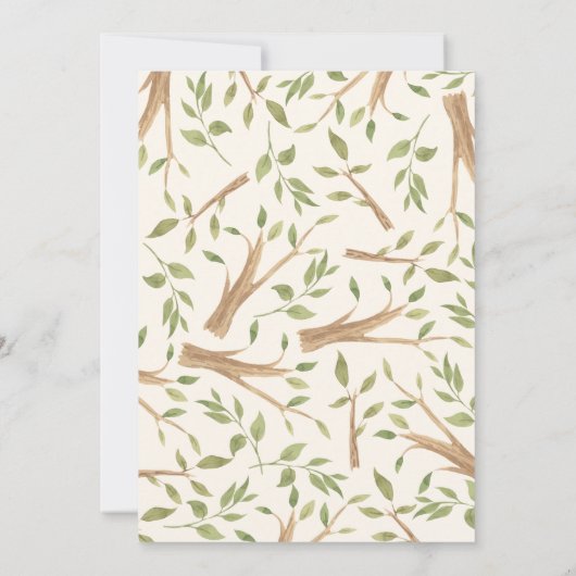 Waterverf bos groen Baby shower dank u Bedankkaart (Achterkant)