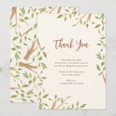 Waterverf bos groen Baby shower dank u Bedankkaart (Voorkant / Achterkant)