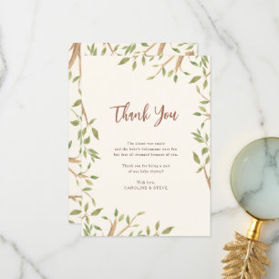 Waterverf bos groen Baby shower dank u Bedankkaart