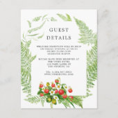 Waterverf Bos Groen Bruiloft Gast Details Informatiekaartje (Voorkant)