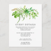 Waterverf Bos Groen Bruiloft Gast Details Informatiekaartje (Voorkant)