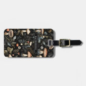 Waterverf Bos groen Paddenstoelen Herfst Bagagelabel (Voorkant horizontaal)