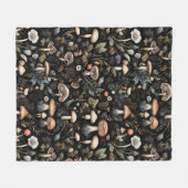 Waterverf Bos groen Paddenstoelen Herfst Fleece Deken (Voorkant (Horizontaal))