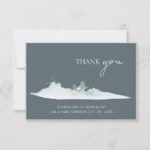 Waterverf Bos Groene dennenbomen Bruiloft Bedankkaart (Voorkant)