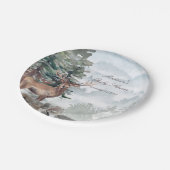 Waterverf Bos Herten Baby Shower Papieren Bordje (Gekanteld)