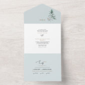 Waterverf Bos Herten Monogram Bruiloft All In One Uitnodiging (Binnen)