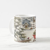  Waterverf Bos Kerstbomen Custom Koffiemok (Voorkant links)