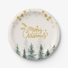 Waterverf-bos kerstfeestdag