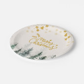 Waterverf-bos kerstfeestdag papieren bordje (Gekanteld)