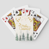 Waterverf-bos kerstfeestdag pokerkaarten (Achterkant)