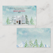 Waterverf-bos kerstfeestdag visitekaartje (Voorkant / Achterkant)