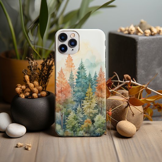Waterverf Bos Landschapsontwerp Nr. 78 Case-Mate iPhone Case