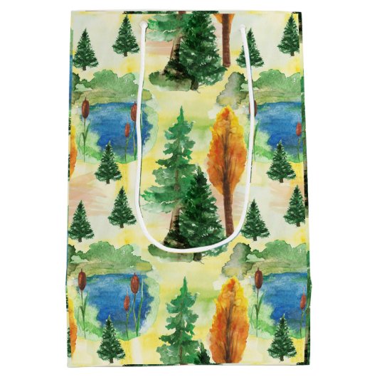 Waterverf bos medium cadeauzakje (Achterkant)