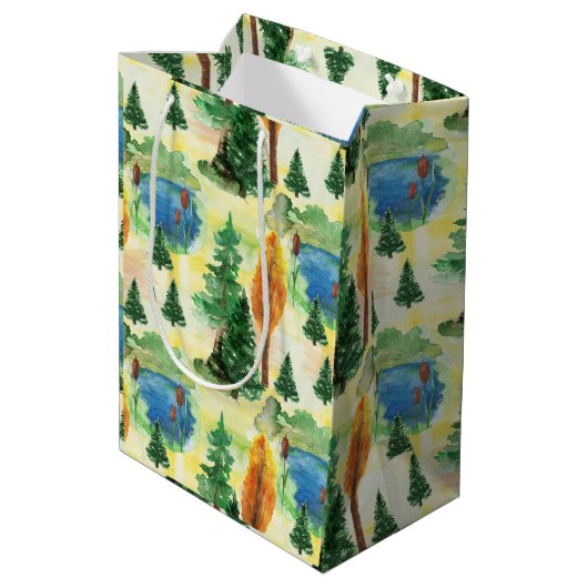 Waterverf bos medium cadeauzakje (Achterkant Gekanteld)