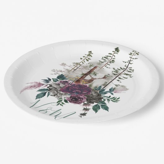 Waterverf bos met herten papieren bordje (Gekanteld)