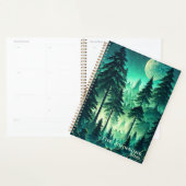 Waterverf bos met volle maan planner (Display)