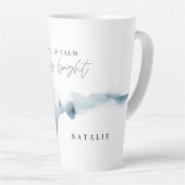 Waterverf bos minimaal gepersonaliseerde kerst latte mok (Rechterhoek)