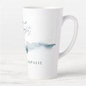 Waterverf bos minimaal gepersonaliseerde kerst latte mok (Rechts)