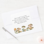 Waterverf bos paddenstoel - gebedskaars sticker (Envelop)