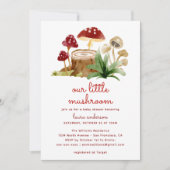 Waterverf Bos Picknick Mushroom Baby shower Kaart (Voorkant)