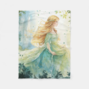 Waterverf Bos Prinses Fleece Deken