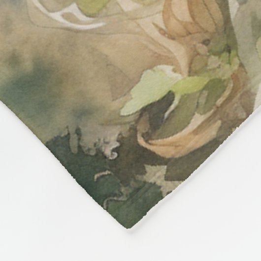 Waterverf Bos Prinses Fleece Deken (Hoek)